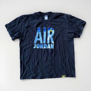Air Jordan Original Men's 2XL XXL T Shirt‎ Sky Clouds Black Nike 2008 Jumpman